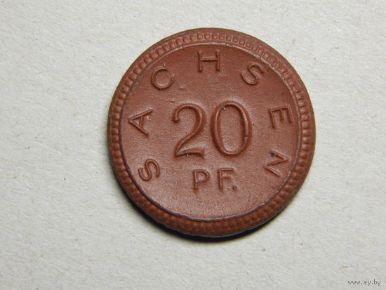 Германия Саксония 20 пфеннигов 1921г.AU.Нотгельд.