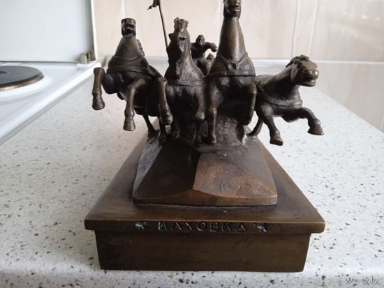 Легендарная тачанка бронза агитация Каховка 1967 год монумент скульптура Ленинград СССР