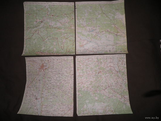 Карты (39х34 см)Могилёв,Волковаск,Лелчицы,Пинск.70-е г.