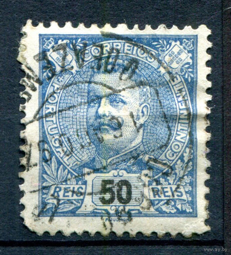 Португалия (Королевство) - 1895/96г. - Король Карлуш I, 50 R - 1 марка - гашёная [Mi 130]. #1-Po-15-A-1