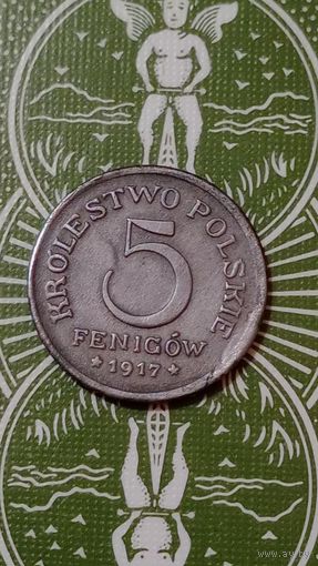 Польша 5 фенигов 1917 германская оккупация