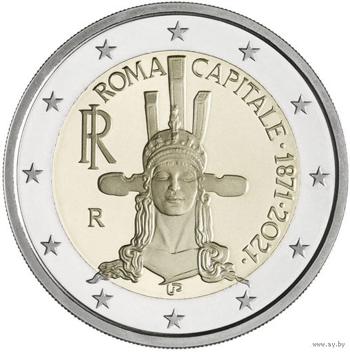 Италия 2 евро 2021 150 лет объявлению Рима столицей Италии UNC из ролла