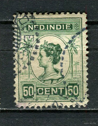 Нидерландская Индия - 1913/1914 - Королева Вильгельмина 50С - [Mi.122] - 1 марка. Гашеная.  (Лот 19Js)-T25P1