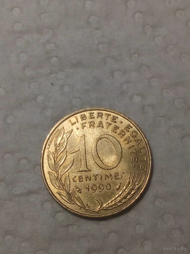 10 сантимов Франция 1990 год