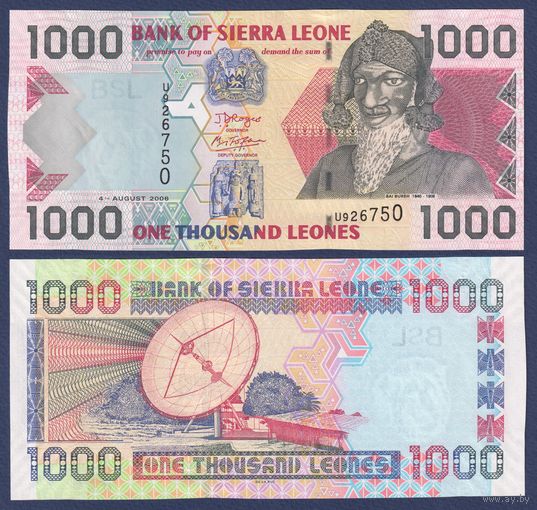 Сьерра-Леоне, 1000 леоне 2006 г, P-24c (U, племенной вождь локо и правитель королевства Кассе - Баи Буре), UNC