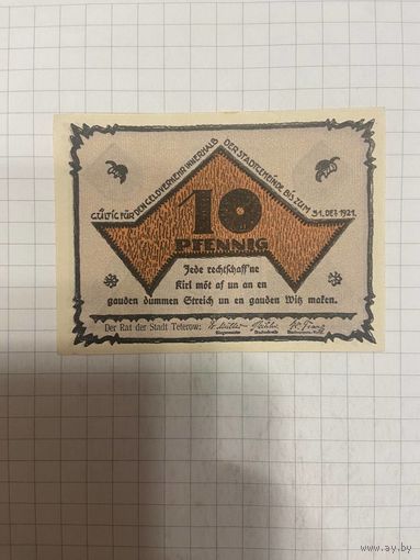 10 пфенингов (нотгельды) г. Германия.-1412