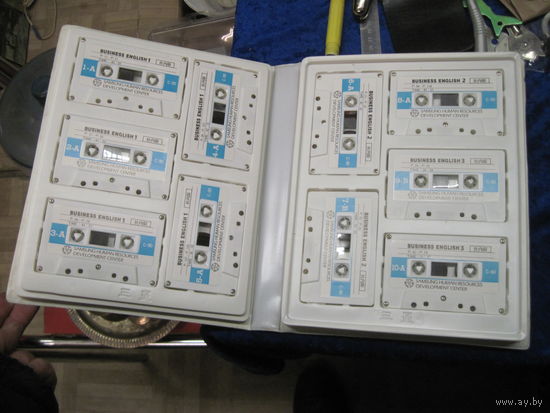 Business English. 10 обучающих аудиокассет Samsung C-60 в пластиковой коробке.