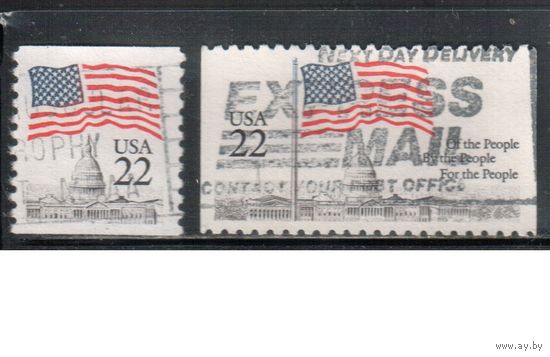 США-1985, (Мих.1738-1739), гаш., Стандарт, Флаг (полная серия)(3)