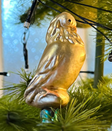 Голубь Золотая серия на прищепке Культигрушка, ёлочные украшения СССР
