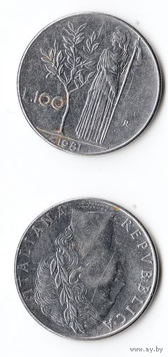 100 лир Италия 1981 года