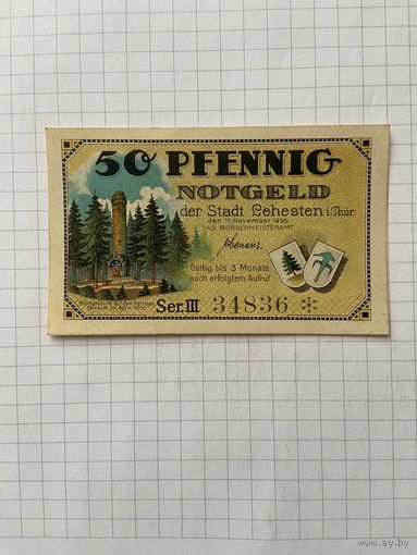 50 пфеннигов (нотгельды) г. Германия.-2912