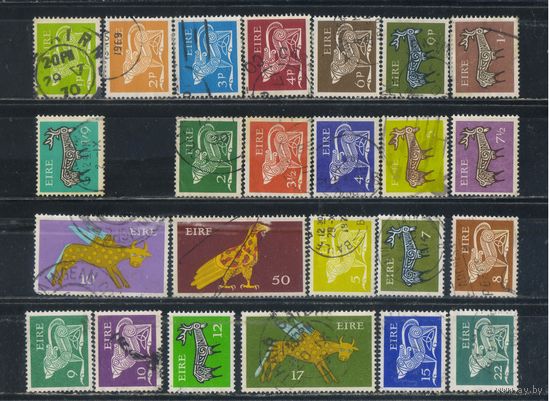 Ирландия Респ 1968-81 Раннее ирландское искусство Кабан Олень Крылатый бык Орел Стандарт #211-6,219,221-2,253,256-8,260,262,264,298-9,346-7,358-60,419,447