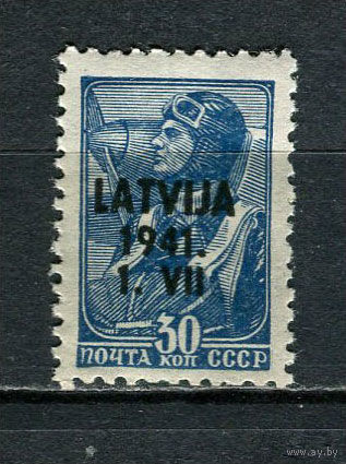 Немецкая оккупация Латвии (Локальные выпуски) - 1941 - Надпечатка LATVIJA 1941. 1. VII на марках СССР (30 коп) - [Mi.5] - 1 марка. MNH.  (Лот 42HN)-T2P17