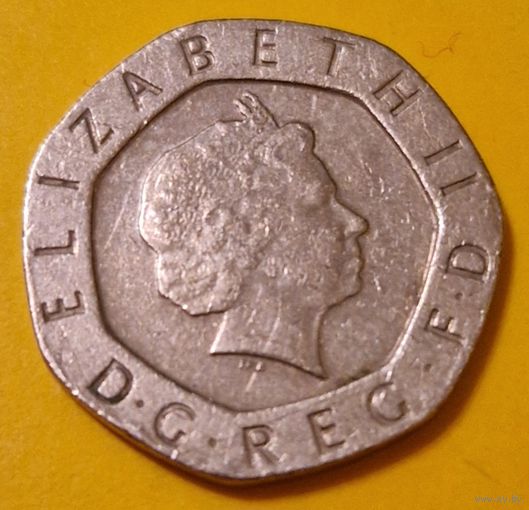 Великобритания 20 пенсов 2000 из оборота