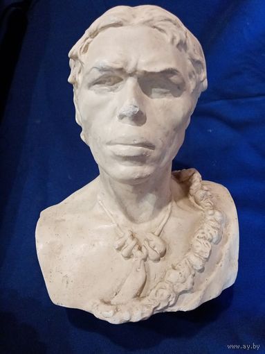 Бюст неандертальца, ссср, гипс, 22х18см