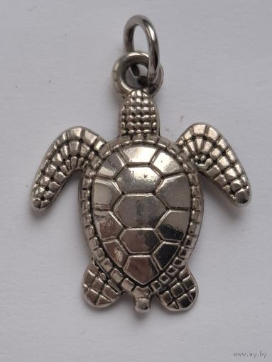 Брошь. Черепашка. Подвеска. Металл