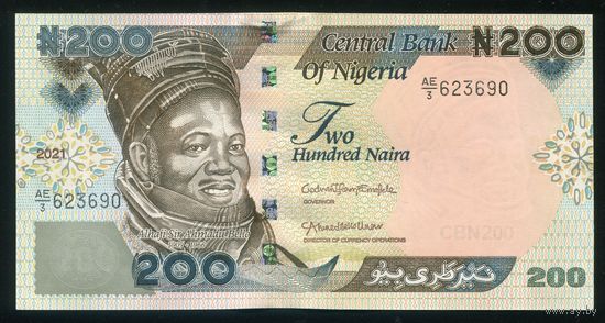 Нигерия 200 найра 2021 г. P29u. UNC