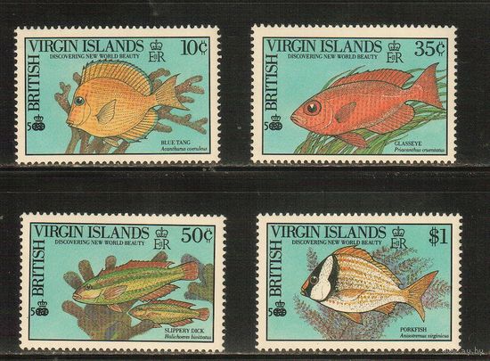 Виргинские острова-1990(Мих.687-690) , **  , Морская  Фауна, Рыбы,  (полная серия)