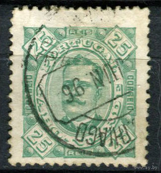 Португальские колонии - Кабо-Верде - 1894/1895 - Король Карлуш I 25R перф. 12 1/2 - [Mi.29C] - 1 марка. Гашеная.  (Лот 95AN)