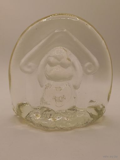 Собака в будке. Пресс-папье. Неман стекло.