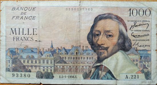 1000 франков 1956 г., P134a