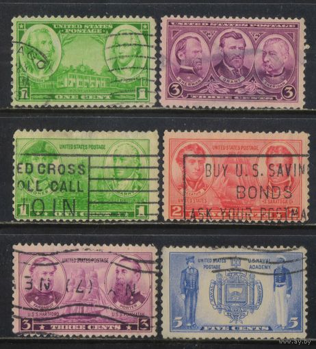 США 1936 Вып Армия и Флот Генералы Флотоводцы Военно-морская академия Аннаполис #390,392,395-7,399