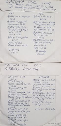 CD MP3 дискография LACUNA COIL - 3 CD, SIRENIA - 1 CD