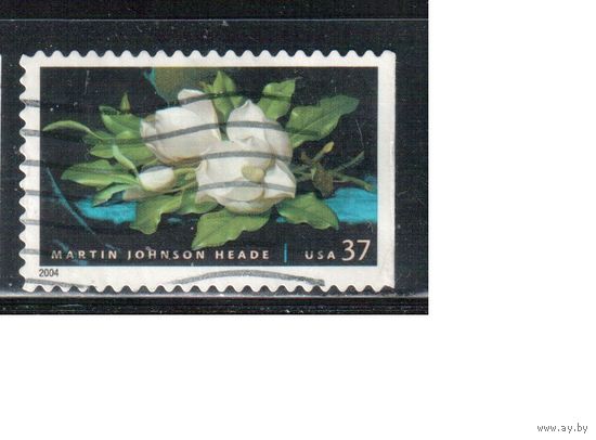 США-2004 (Мих.3851 BD) , гаш., Цветы, Магнолия, Живопись (одиночка),