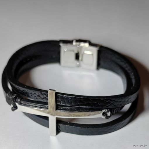 Браслет кожаный "Крест"