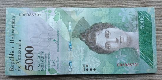 Werty71 Венесуэла 5000 боливаров 2017 UNC банкнота