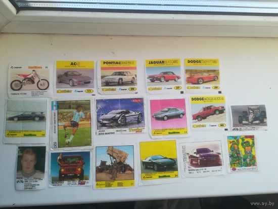 Наклейки от жвачек. С рубля.