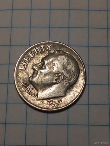 10 центов США 1988 Р год