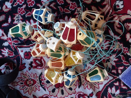 Елочная гирлянда СССР электрогирлянда Фонари под реставрацию