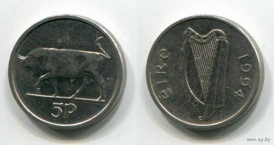 Ирландия. 5 пенсов (1994, XF)