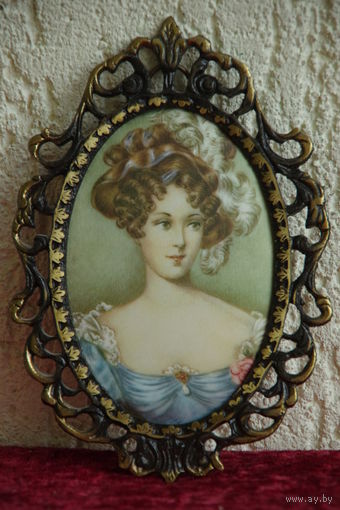 Рамка латунная с шелкографией ( 13 х 19 , для фото 9,5 х 13,5 )