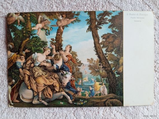 Старинная открытка. Веронезе. Похищение Европы. Издательство Штенгель