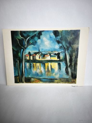 Открытка, 1986г. Морис Де Вламинк. Городок на берегу озера. 14