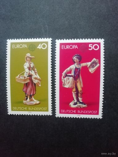 ФРГ 1976 Серия из 2 марок "Искусство Европа СЕРТ СЕПТ" (чистые**) Mi.890-891 каталог 1.40 евро