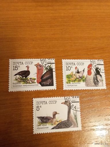 1990 СССР Загорский 6158-6160 фауна птицы полная серия МNH** (c-1)