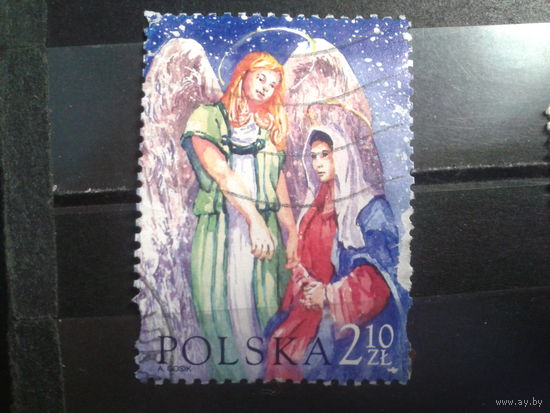 Польша, 2003, Рождество, Mi-1,0 евро гаш.