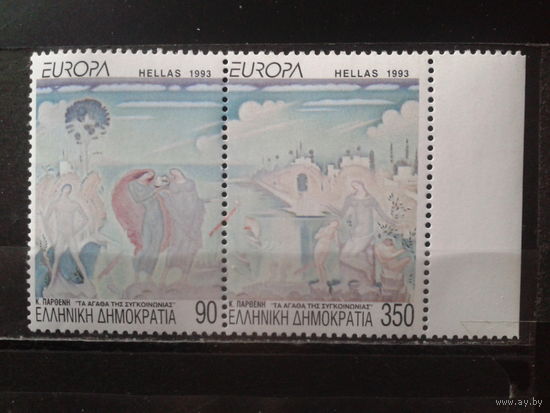 Греция 1993 Европа, совр. живопись** сцепка Михель-7,0 евро