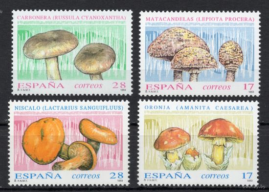 Испания 1993. Грибы 4 марки 3102-05