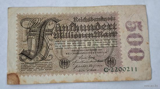 1923 Германия 500 000 000