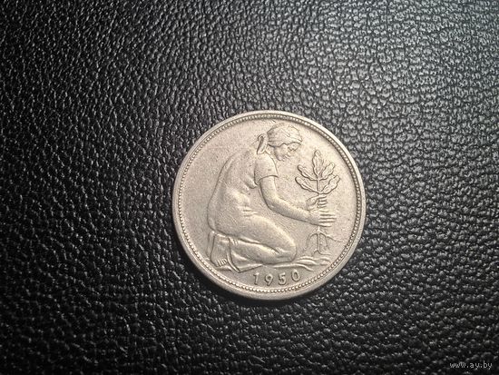 Германия 50 пфеннигов 1950 "D" - Мюнхен