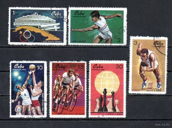 Спортивные соревнования Куба 1969 год серия из 6 марок