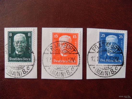DR Германия. Рейх. 1927 Mi.403-405