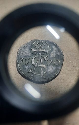 Двуденарий 1570 г. Детализация! UNC