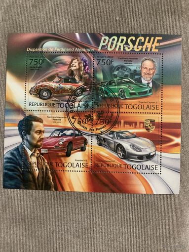 Того 2012. Автомобили Porsche. Малый лист