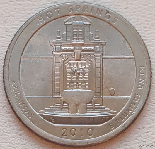 США 25 центов (квотер) 2010 Р Hot Springs Arkansas