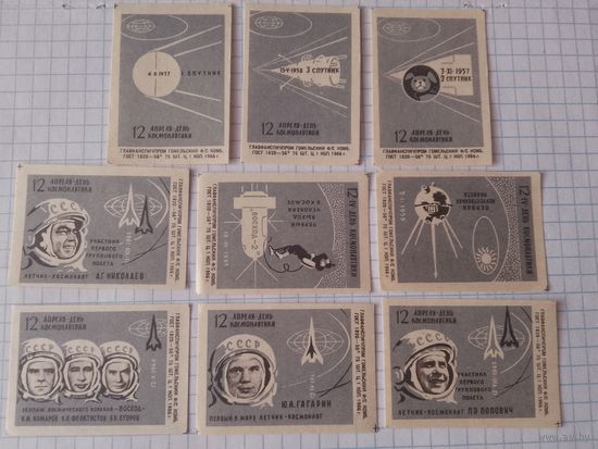 Спичечные этикетки ф.Гомель. 12 апреля - День космонавтики. 1966 год